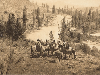 ON SPOKANE RIVER EDWARD CURTIS NORTH AMERICAN INDIAN PHOTO